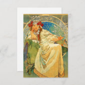 Alphonse Mucha Art Nouveau Princess Hyacinth RSVP Karte (Vorne/Hinten)