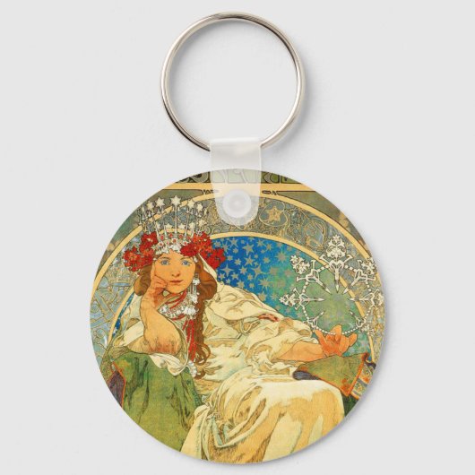 Alphonse Mucha Art Nouveau Princess Hyacinth Schlüsselanhänger (Vorderseite)