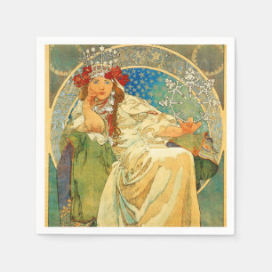 Alphonse Mucha Art Nouveau Princess Hyacinth Serviette