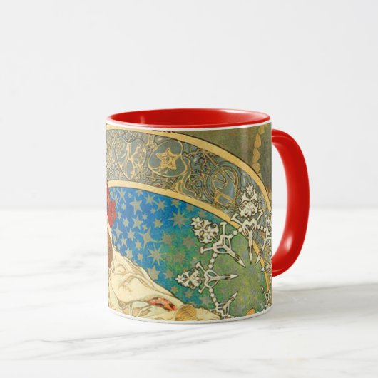 Alphonse Mucha Art Nouveau Princess Hyacinth Tasse (VorderseiteRechts)