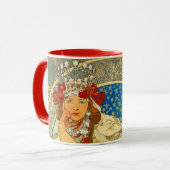 Alphonse Mucha Art Nouveau Princess Hyacinth Tasse (Vorderseite Links)
