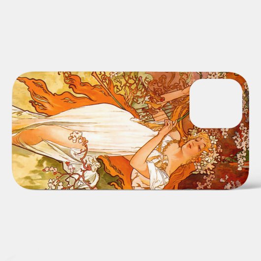 Alphonse Mucha Art Nouveau Spring Case-Mate iPhone Hülle (Rückseite (Horizontal))