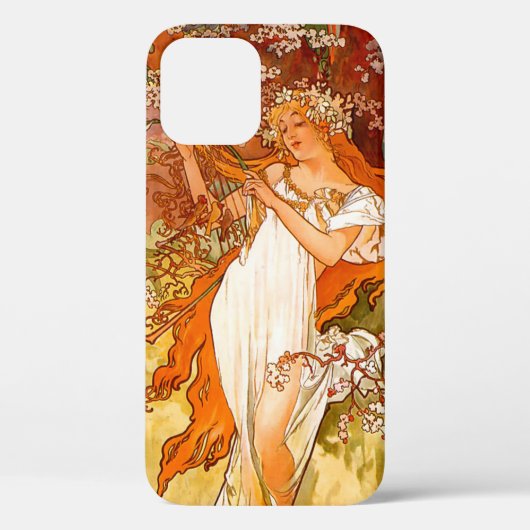 Alphonse Mucha Art Nouveau Spring Case-Mate iPhone Hülle (Rückseite)