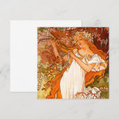 Alphonse Mucha Art Nouveau Spring Einladung (Vorne/Hinten)