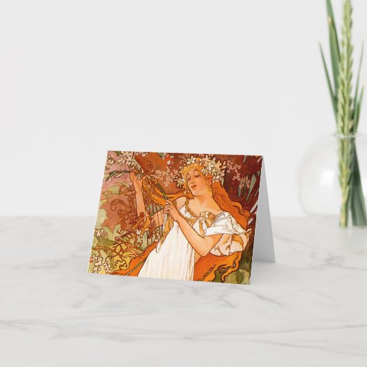 Alphonse Mucha Art Nouveau Spring Einladung (Vorderseite)