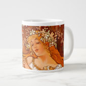 Alphonse Mucha Art Nouveau Spring Jumbo-Tasse (Vorderseite Rechts)