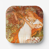 Alphonse Mucha Art Nouveau Spring Pappteller (Vorderseite)
