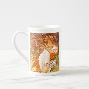 Alphonse Mucha Art Nouveau Spring Porzellantasse