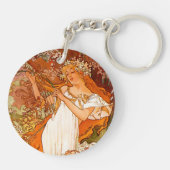 Alphonse Mucha Art Nouveau Spring Schlüsselanhänger (Rückseite)