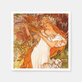 Alphonse Mucha Art Nouveau Spring Serviette (Vorderseite)