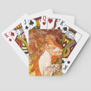 Alphonse Mucha Art Nouveau Spring Spielkarten