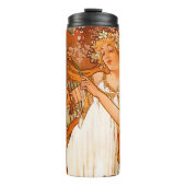 Alphonse Mucha Art Nouveau Spring Thermosbecher (Vorderseite)
