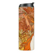 Alphonse Mucha Art Nouveau Spring Thermosbecher (Nach links gedreht)