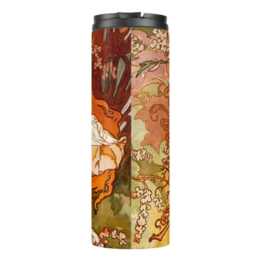 Alphonse Mucha Art Nouveau Spring Thermosbecher (Rückseite)