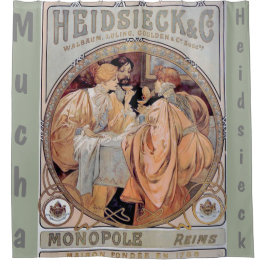Alphonse Mucha,art,nouveau,Vintag,hidesieck,post Duschvorhang