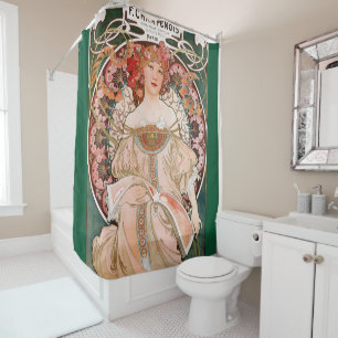 Alphonse Mucha, Art nouveau,Vintag,Poster Duschvorhang