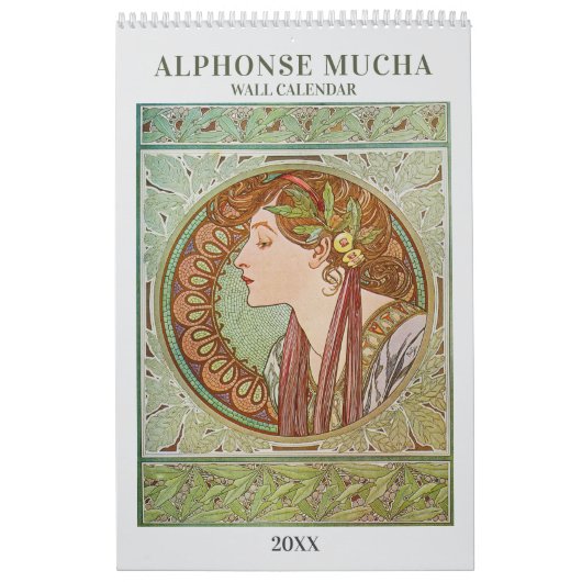 Alphonse Mucha Art Nouveau Vintage Calendar Kalender (Titelbild)