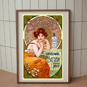 Alphonse Mucha Art Nouveau Vintage Poster