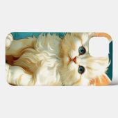 Alphonse Mucha Art Nouveau White Cat Case-Mate iPhone Hülle (Rückseite (Horizontal))