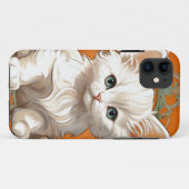 Alphonse Mucha Art Nouveau White Kitten Case-Mate iPhone Hülle (Rückseite (Horizontal))