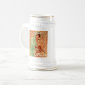 Alphonse Mucha Art Nouveau Winter Bierglas (Vorderseite Links)