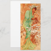 Alphonse Mucha Art Nouveau Winter Card (Vorne/Hinten)