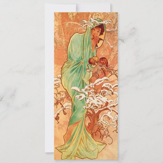 Alphonse Mucha Art Nouveau Winter Card (Vorderseite)