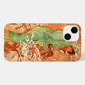 Alphonse Mucha Art Nouveau Winter Case-Mate iPhone Hülle (Rückseite (Horizontal))