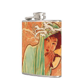 Alphonse Mucha Art Nouveau Winter Flachmann (Links)