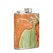 Alphonse Mucha Art Nouveau Winter Flachmann (Rechts)