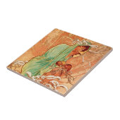 Alphonse Mucha Art Nouveau Winter Fliese (Seite)