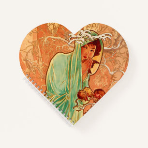 Alphonse Mucha Art Nouveau Winter Notizblock
