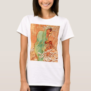 Alphonse Mucha Art Nouveau Winter T-Shirt