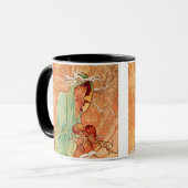 Alphonse Mucha Art Nouveau Winter Tasse (Vorderseite Links)
