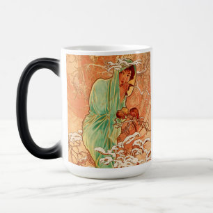Alphonse Mucha Art Nouveau Winter Verwandlungstasse