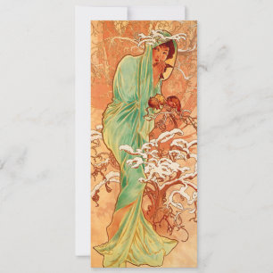Alphonse Mucha Art Nouveau Winterkarte