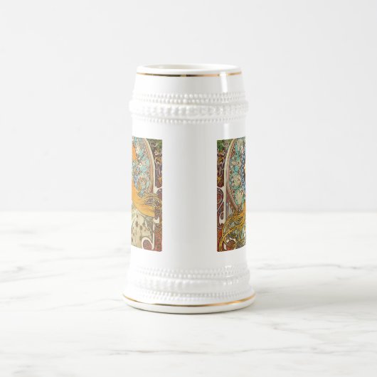Alphonse Mucha Art Nouveau Zodiac Bierglas (Mittel)