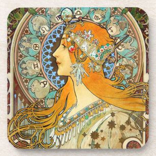 Alphonse Mucha Art Nouveau Zodiac Getränkeuntersetzer