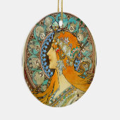 Alphonse Mucha Art Nouveau Zodiac Keramik Ornament (Rechts)