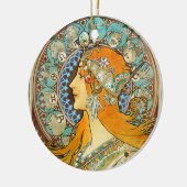 Alphonse Mucha Art Nouveau Zodiac Keramik Ornament (Links)