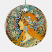 Alphonse Mucha Art Nouveau Zodiac Keramik Ornament (Hinten)