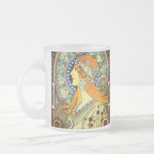 Alphonse Mucha Art Nouveau Zodiac Mattglastasse (Links)