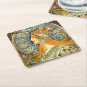 Alphonse Mucha Art Nouveau Zodiac Rechteckiger Pappuntersetzer (angewinkelt)