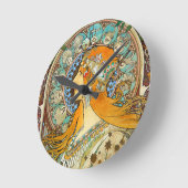 Alphonse Mucha Art Nouveau Zodiac Runde Wanduhr (Winkel)