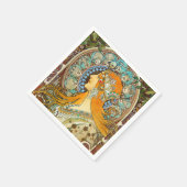 Alphonse Mucha Art Nouveau Zodiac Serviette (Ecke)
