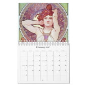 Alphonse Mucha Artwork Calendar Kalender (Feb 2027)