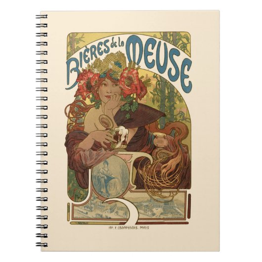 Alphonse Mucha Artwork Notizblock (Vorderseite)