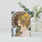 Alphonse Mucha Artwork Postkarte (Stehend Vorderseite)