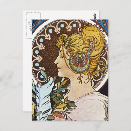 Alphonse Mucha Artwork Postkarte (Vorne/Hinten)