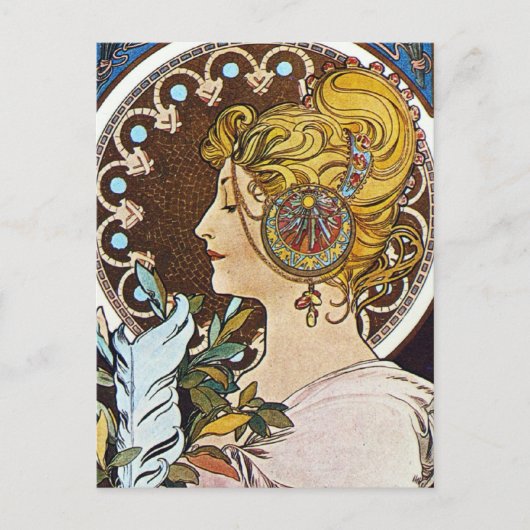 Alphonse Mucha Artwork Postkarte (Vorderseite)